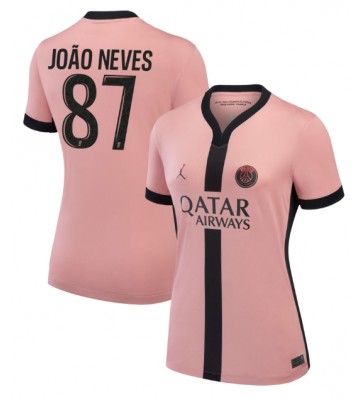 Paris Saint-Germain Joao Neves #87 Tercera Equipación Mujer 2024-25 Manga Corta